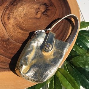 Brighton Gold Leather Phone Holder